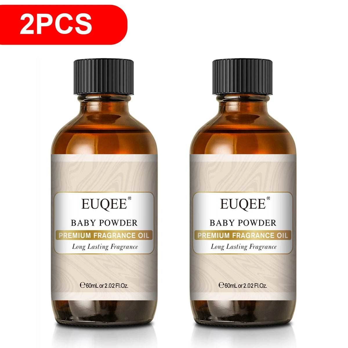 EUQEE 2PCS 60ml Premium Fragrance Oil For Soap & Candle Making White Musk Sea Breeze Lilac Bubble Gum Baby Powder Fragrance Oils For Diffuser Aromatherapy