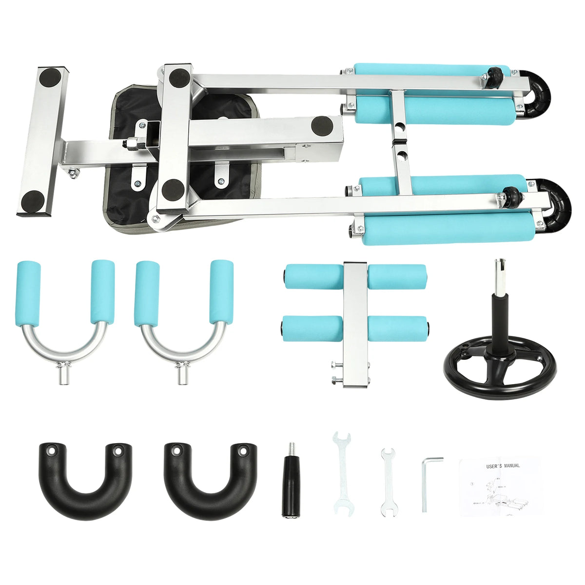 Heavy Duty Leg Stretcher Machine 330.7lbs Load Capacity 0-210° Adjustable Split Stretch Trainer Silent PVC Roller Ergonomic Soft Cushion Leg Stretch Training Device for Ballet Yoga Dance Martial Arts Flexibility Training