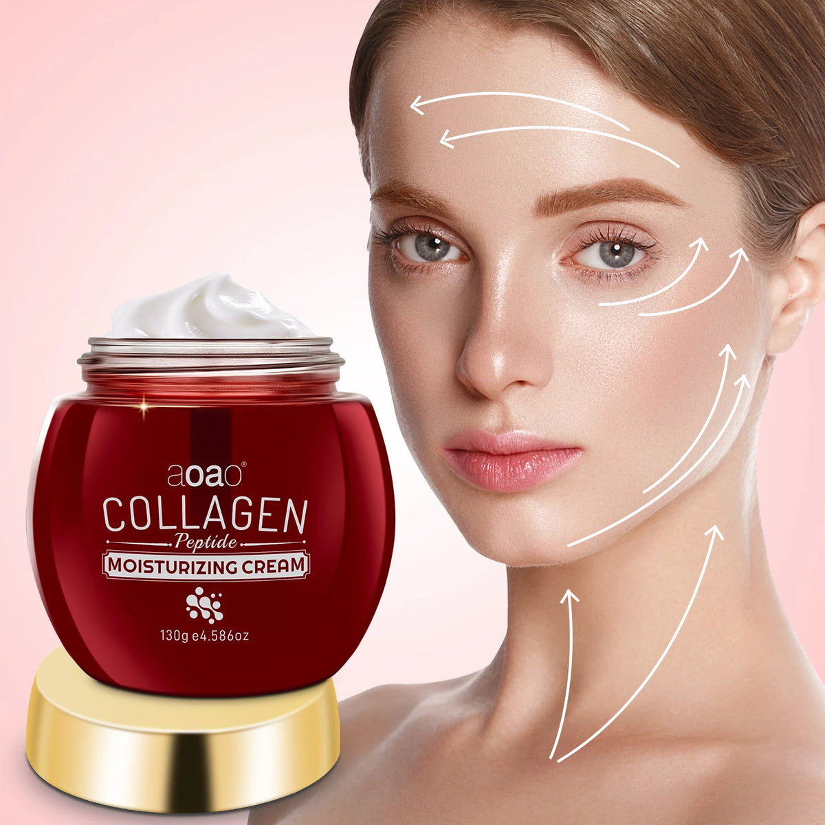 Collagen Firming Face Cream, Collagen Cream With Niacinamide And Hyaluronic Acid, Moisturize Facial Skin, Non‑greasy For All Skin Types 130g