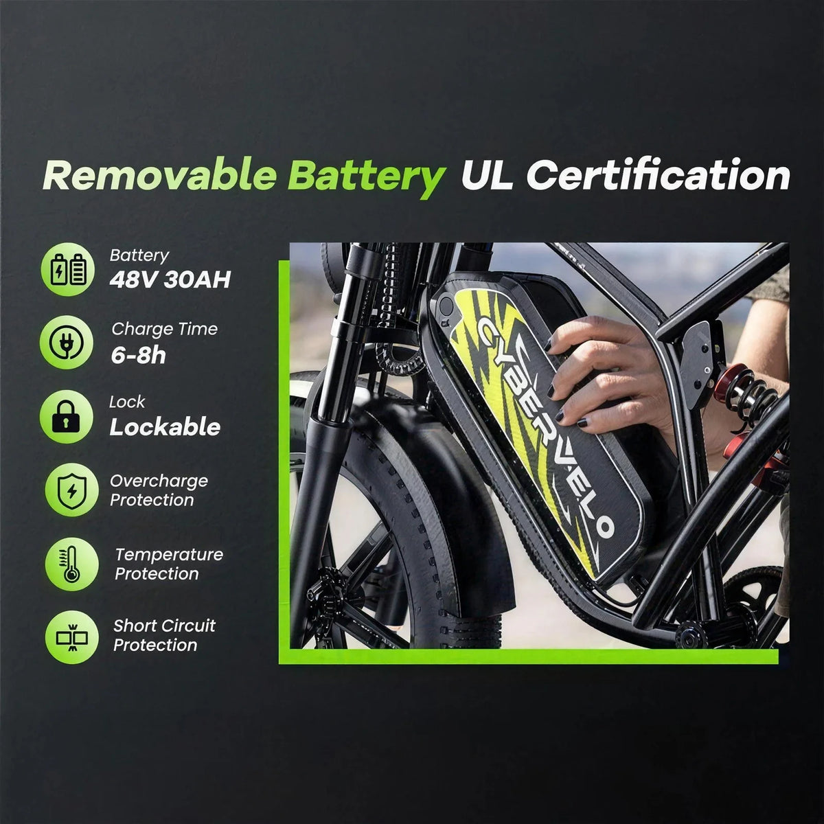 Aoango EK11 Fat Tire All Terrain Electric Bike Removable Battery