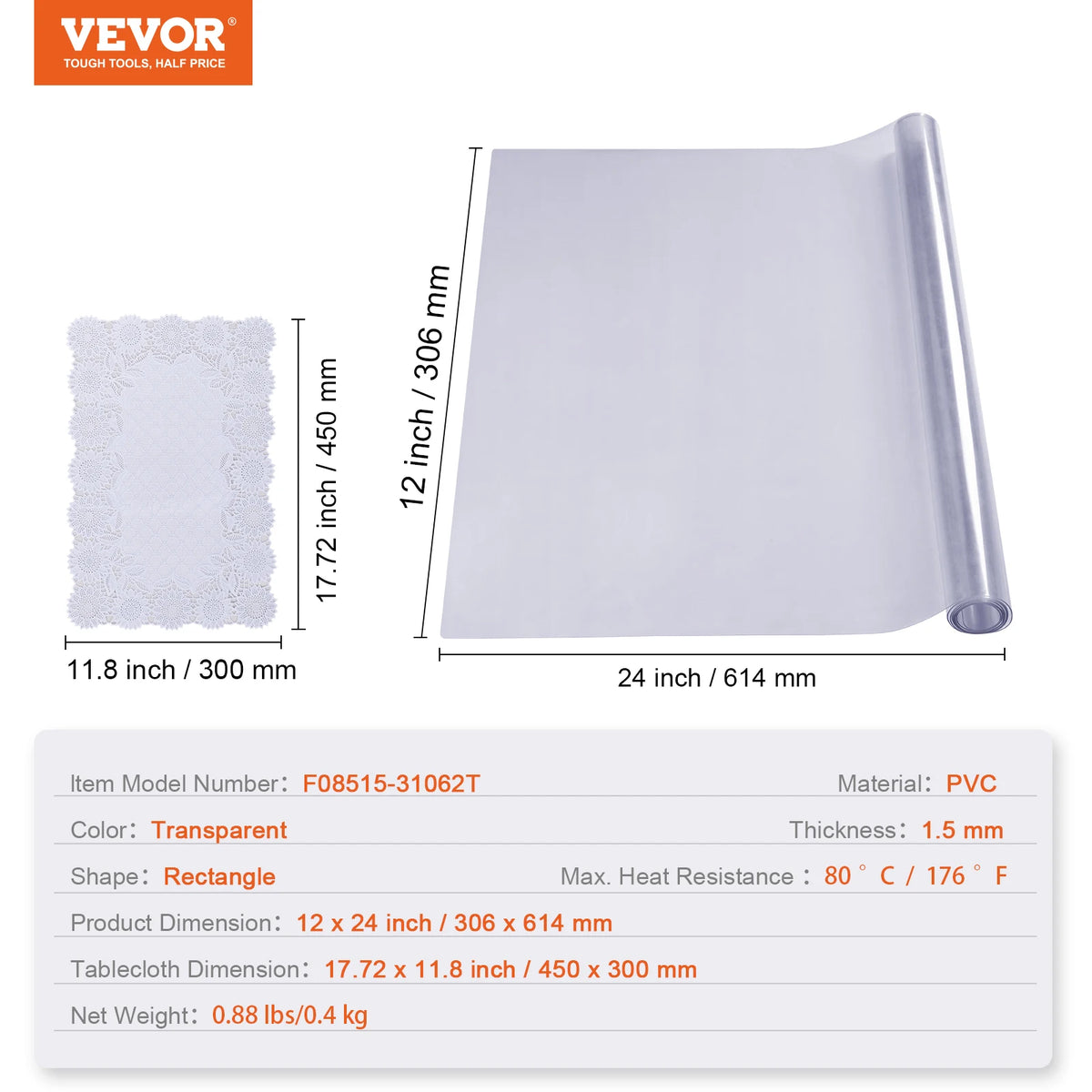 SucceBuy Waterproof PVC Tablecloth Oil Resistant Table Protector
