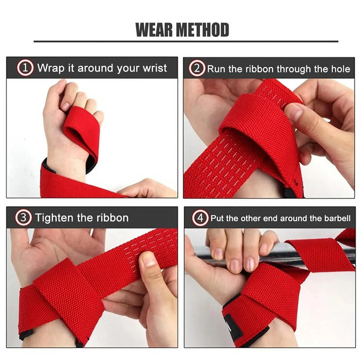 Heavy Duty Weightlifting Wrist Straps With Padded Support