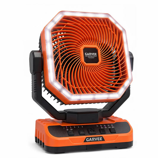 HiMISS Portable Camping Fan With LED Light And Remote Control