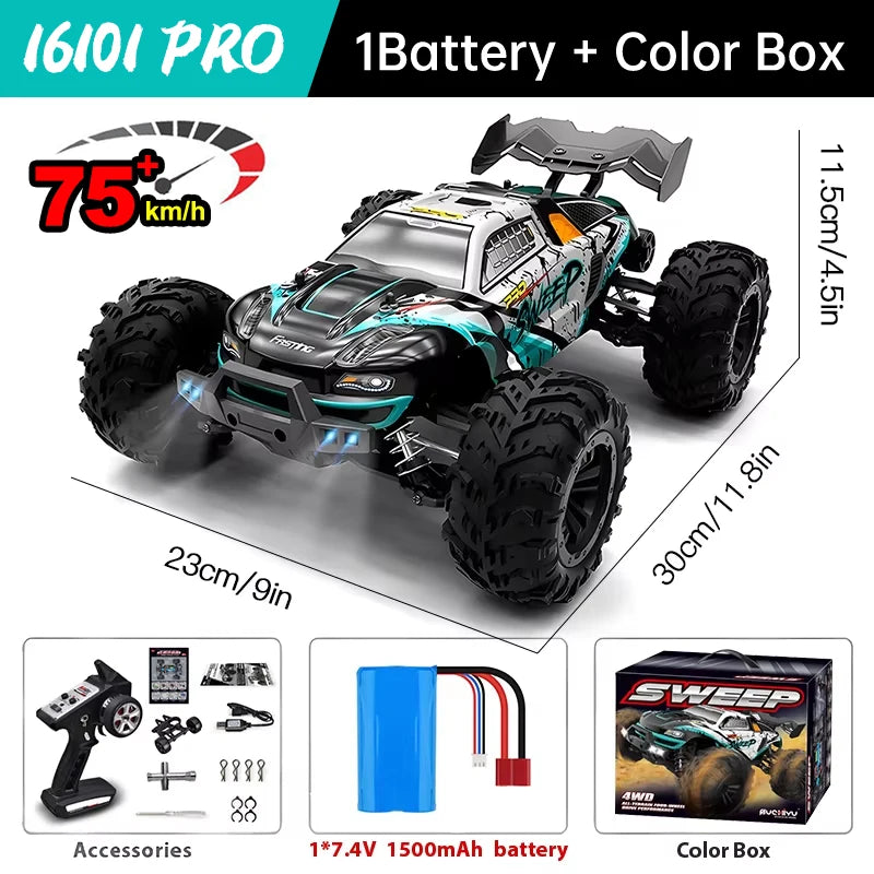 WLtoys 4WD RC Monster Truck With LED Lights Remote Control
