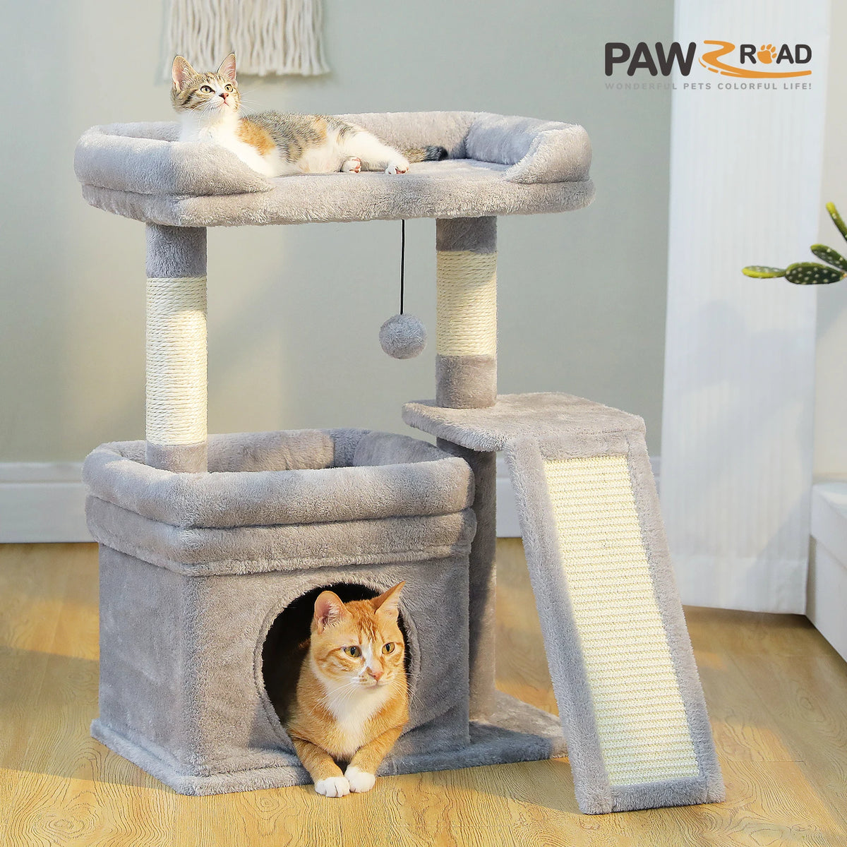 PAWZ Road Cat Tree With Sisal Scratching Post And Perch