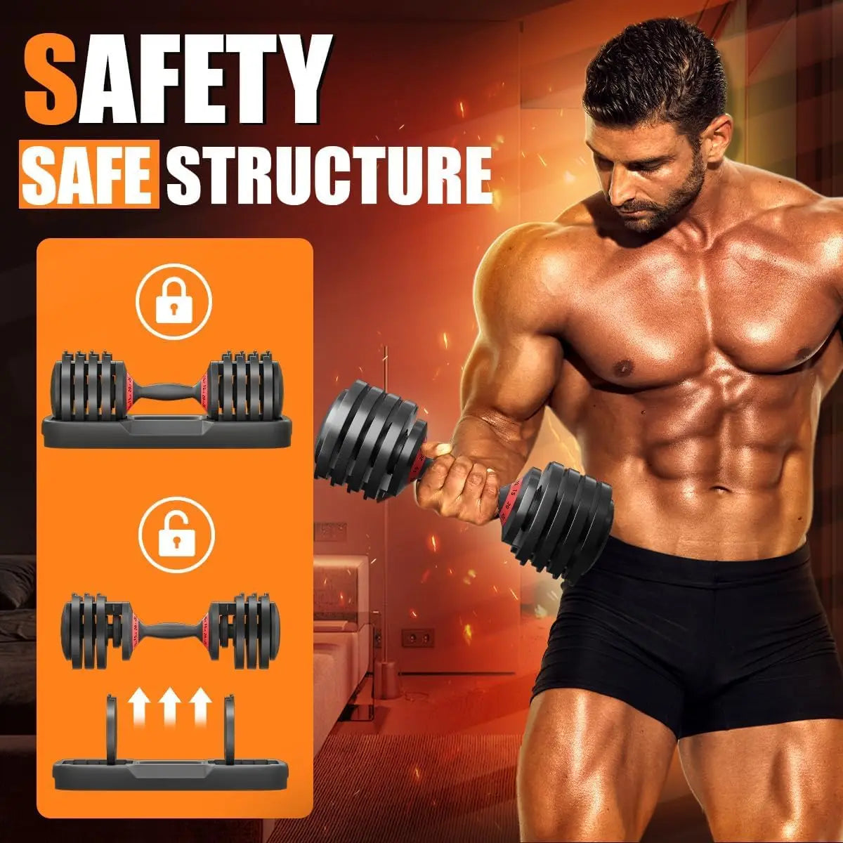 Adjustable Dumbbells For Home Gym With Quick Weight Adjustment