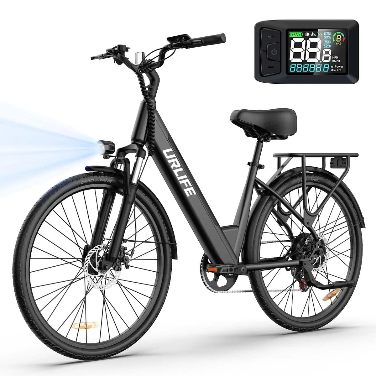 URLIFE E26 Electric Bicycle With Removable Battery And LCD Display