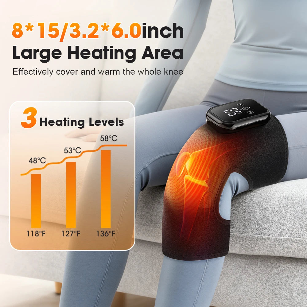 Hailicare Heated Knee Massager With Vibration And Rechargeable Support