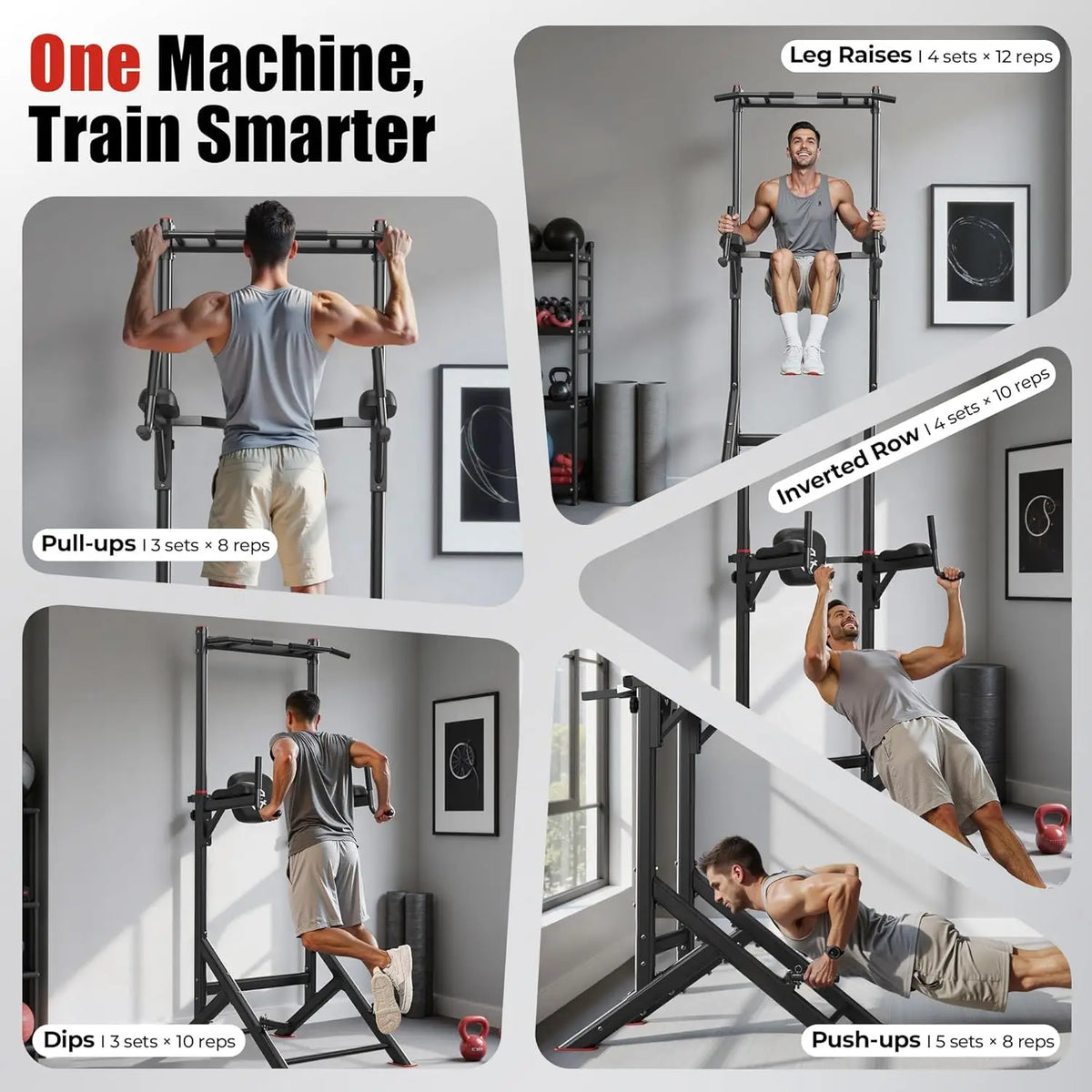 Heavy Duty Power Tower Pull Up Dip Station Home Gym