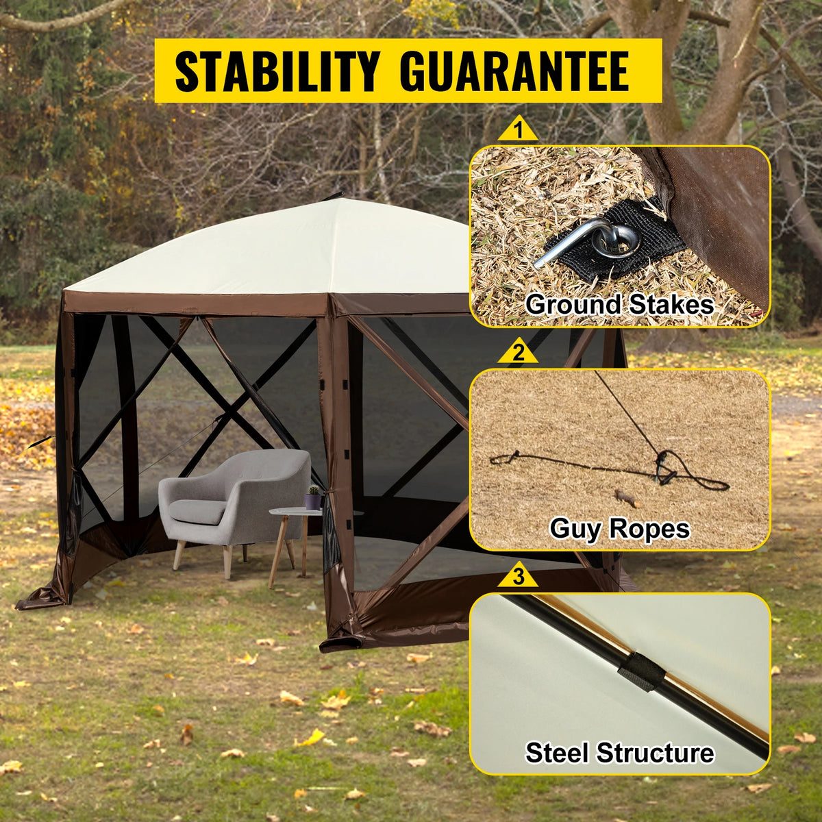 SucceBuy Pop Up Camping Gazebo Canopy Shelter For Outdoor Adventures