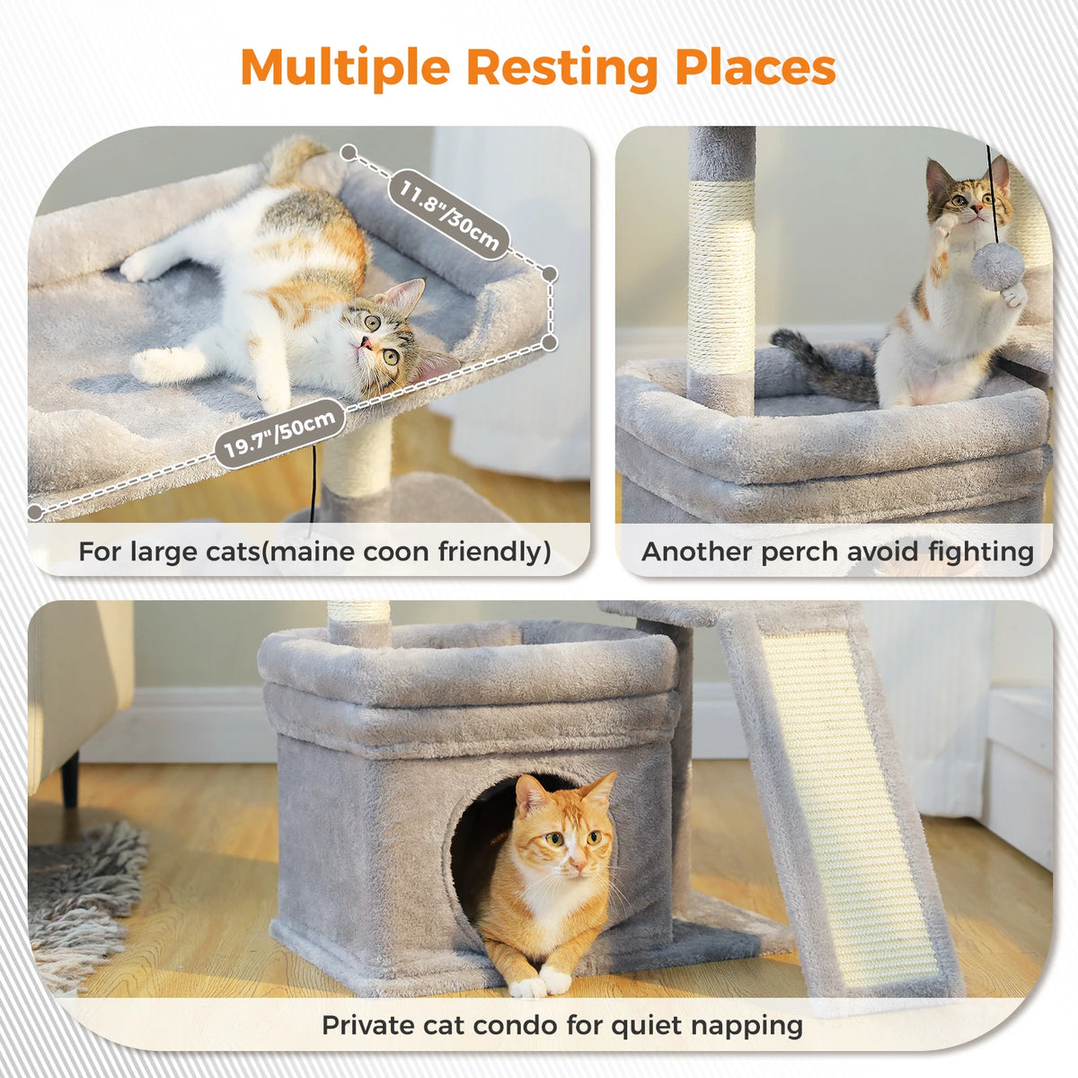 PAWZ Road Cat Tree With Sisal Scratching Post And Perch