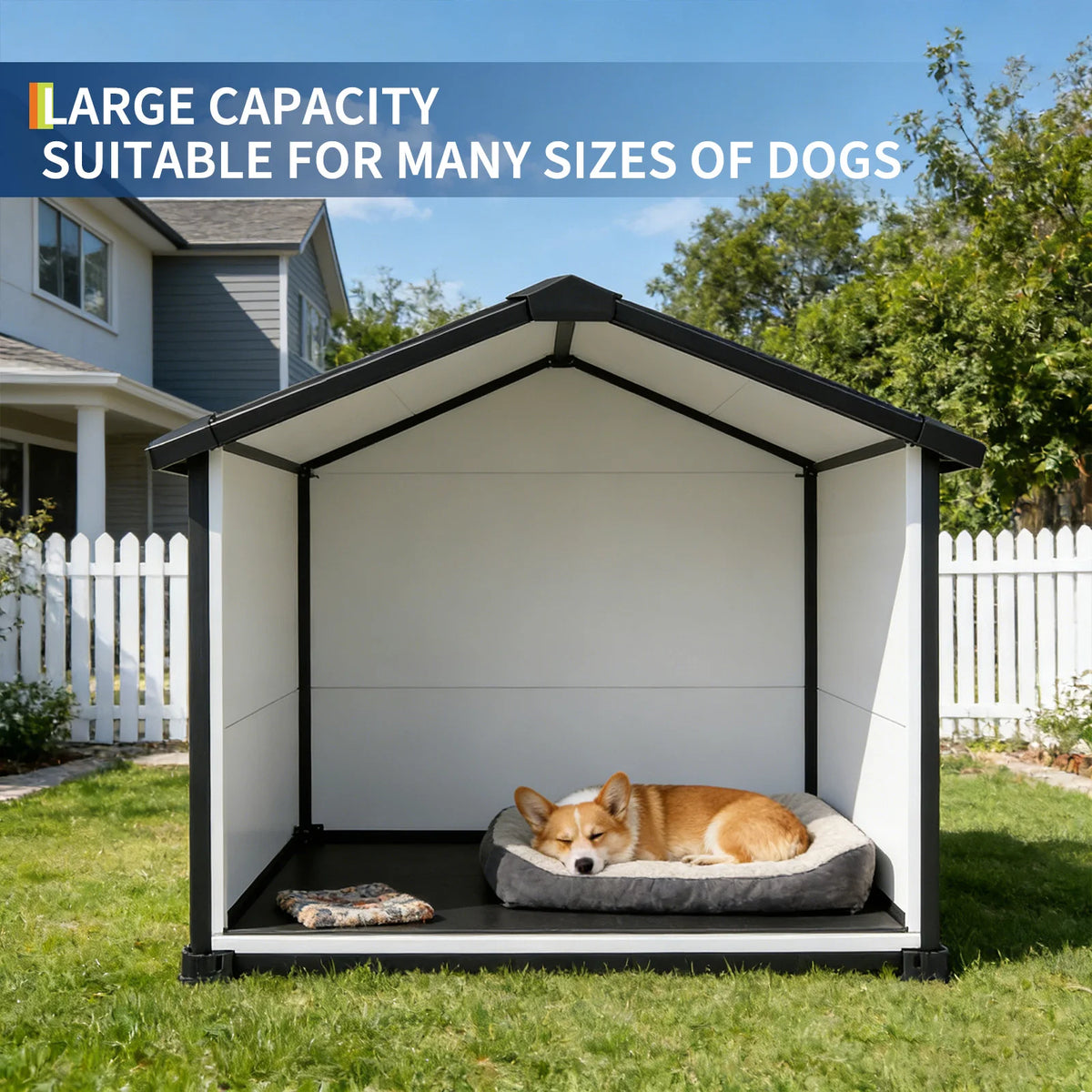 Waterproof Large Dog House With Ventilated Elevated Floor