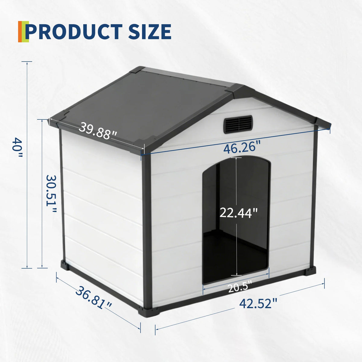 Waterproof Large Dog House With Ventilated Elevated Floor