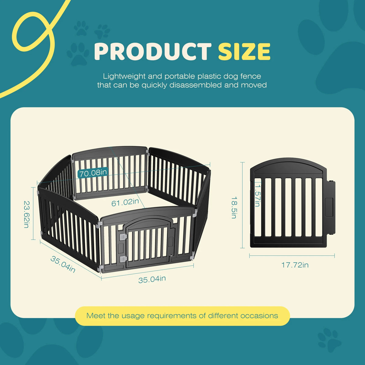 JHK Expandable Plastic Dog Playpen For Indoor And Outdoor Use