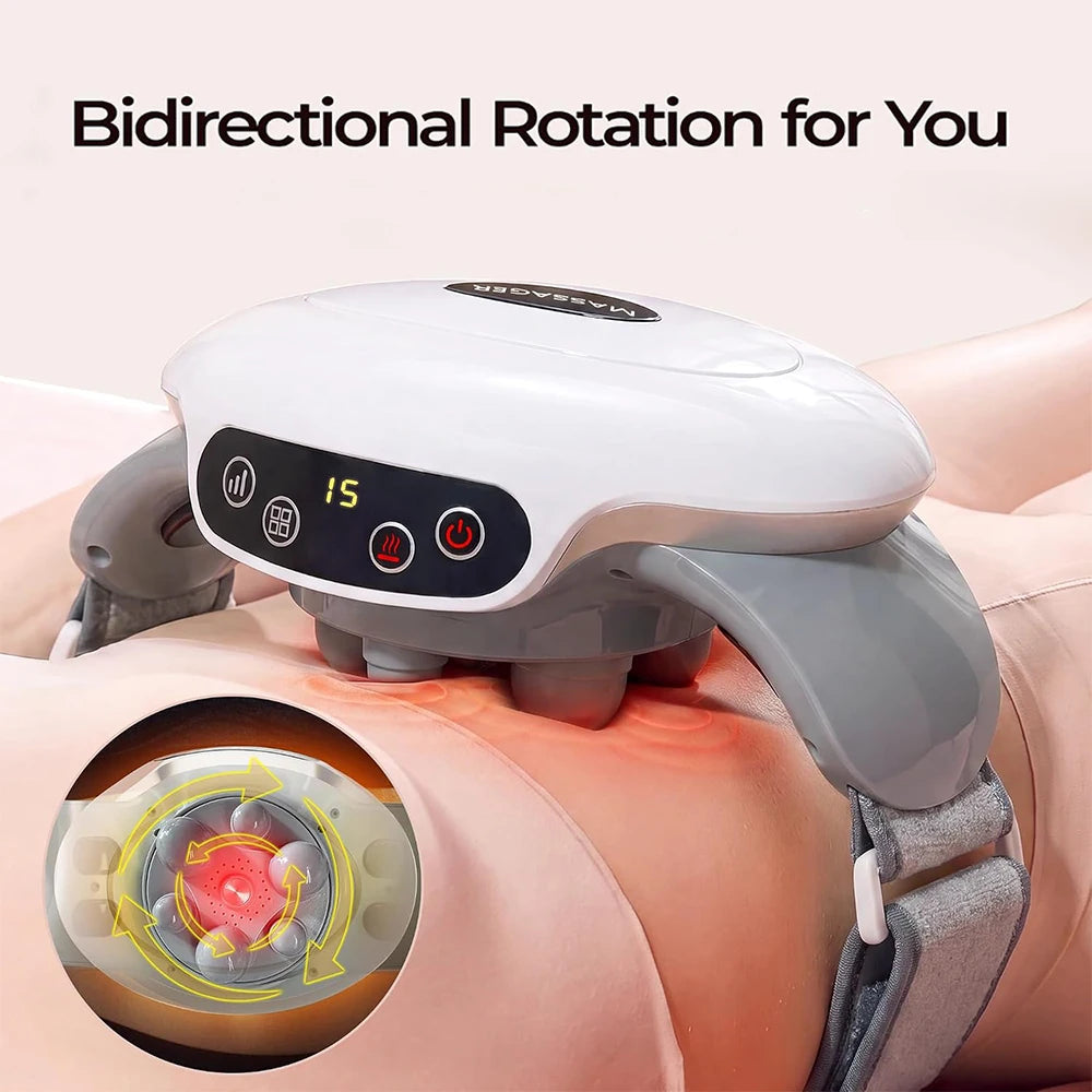 HOMEMASSA Rechargeable Heated Abdominal Massager With Adjustable Strap