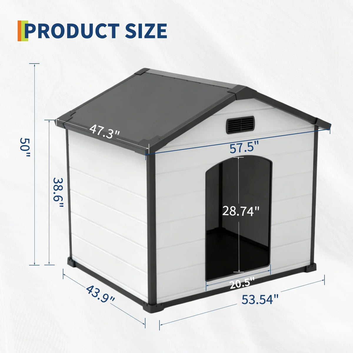 Waterproof Large Dog House With Ventilated Elevated Floor