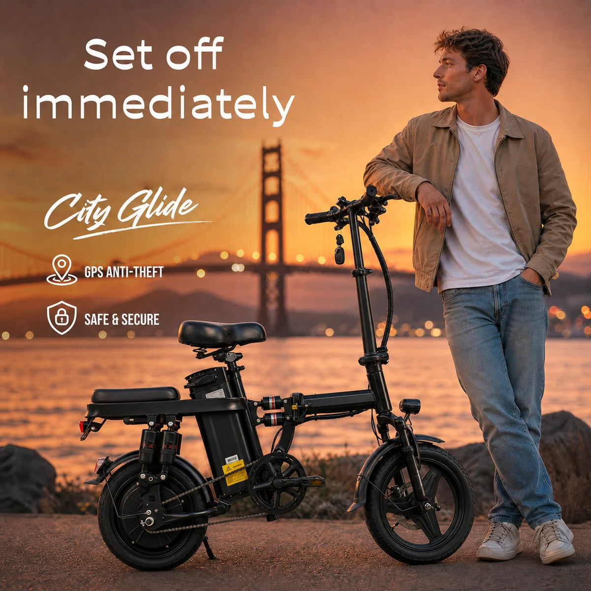 Foldable Electric Bicycle With Eight Shock Absorbers And 500W Motor