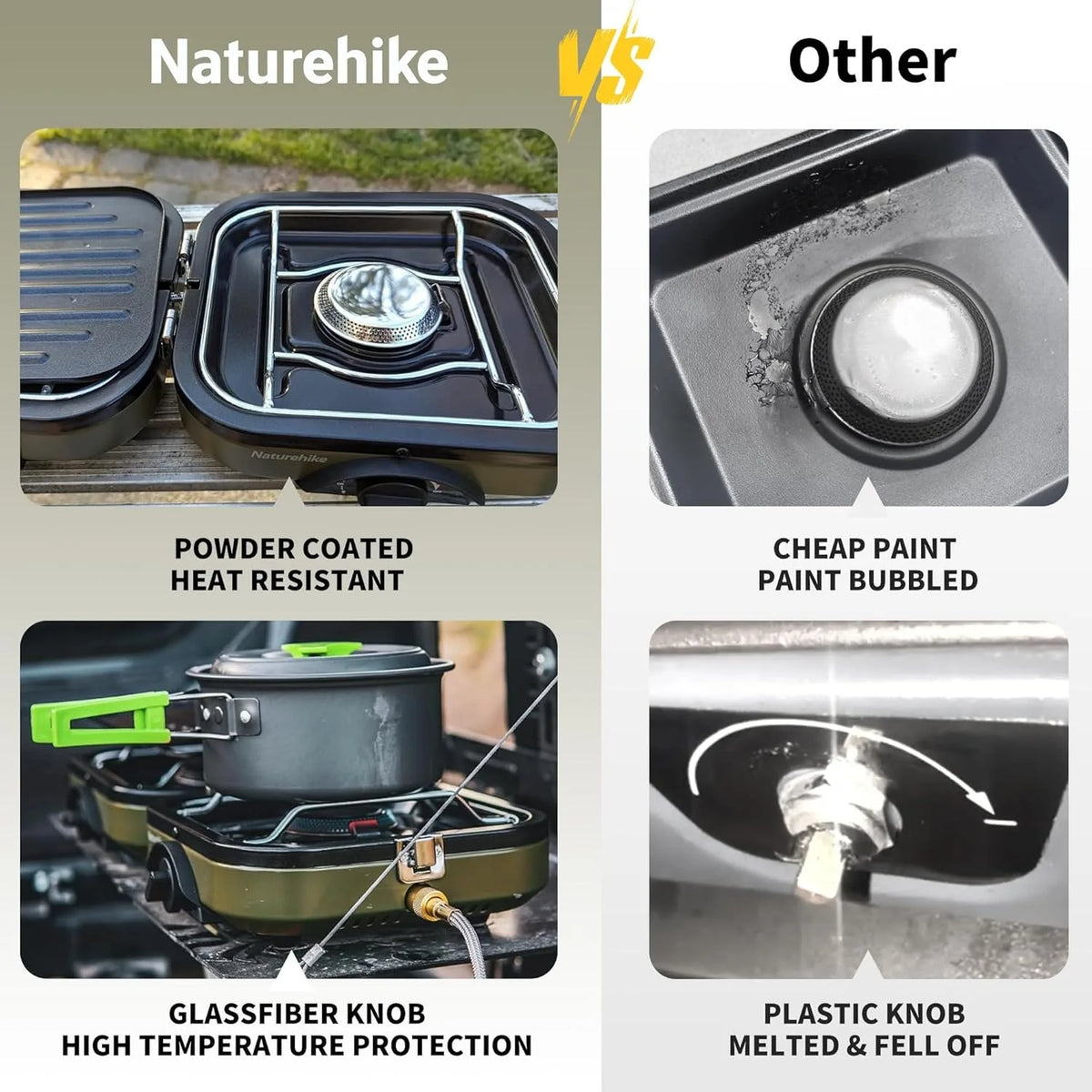 Naturehike 2 Burner Portable Gas Stove With Folding Camping Set