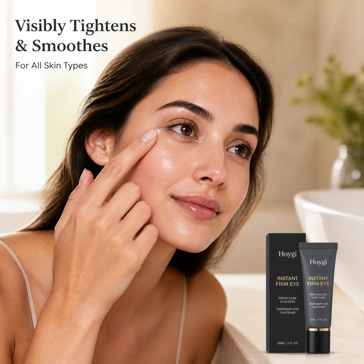 Hoygi Instant Firm Eye Cream 30ml Firming Eye Serum for Crows Feet Fine Lines Dark Circles Under Eye Anti Aging Skincare