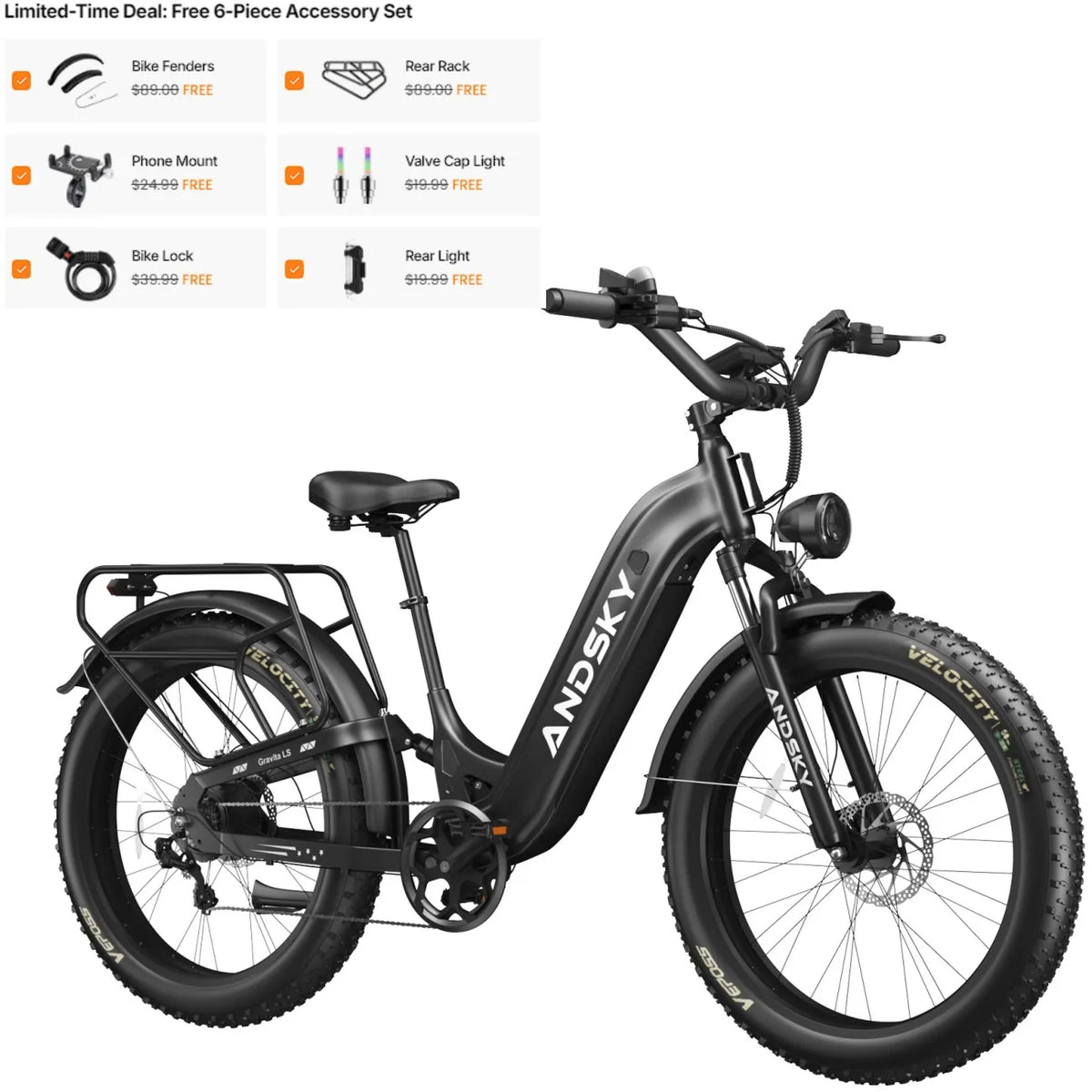 ANDSKY Gravita LS City Commuter Electric Bicycle With Hydraulic Brakes