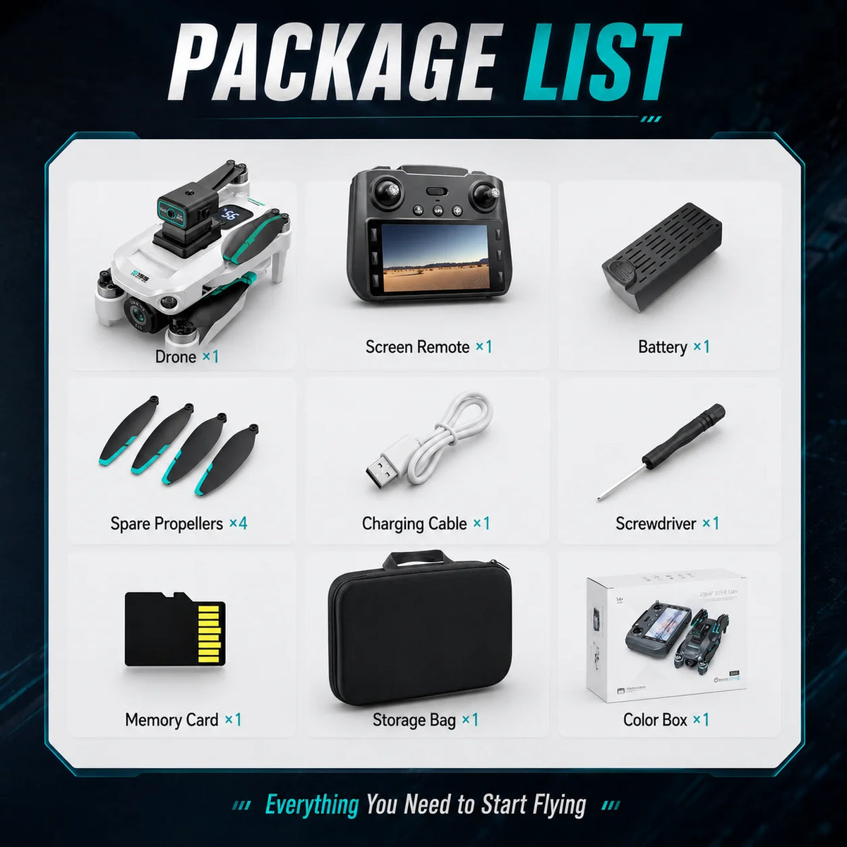 Drone GPS Intelligent Obstacle Avoidance HD Dual Camera 5G Screen Remote 5G Image Transmission 2KM Flight Distance 25Mins Flight Time Brushless RC Drone