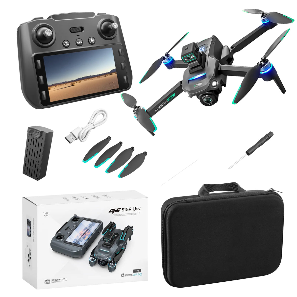 Drone GPS Intelligent Obstacle Avoidance HD Dual Camera 5G Screen Remote 5G Image Transmission 2KM Flight Distance 25Mins Flight Time Brushless RC Drone