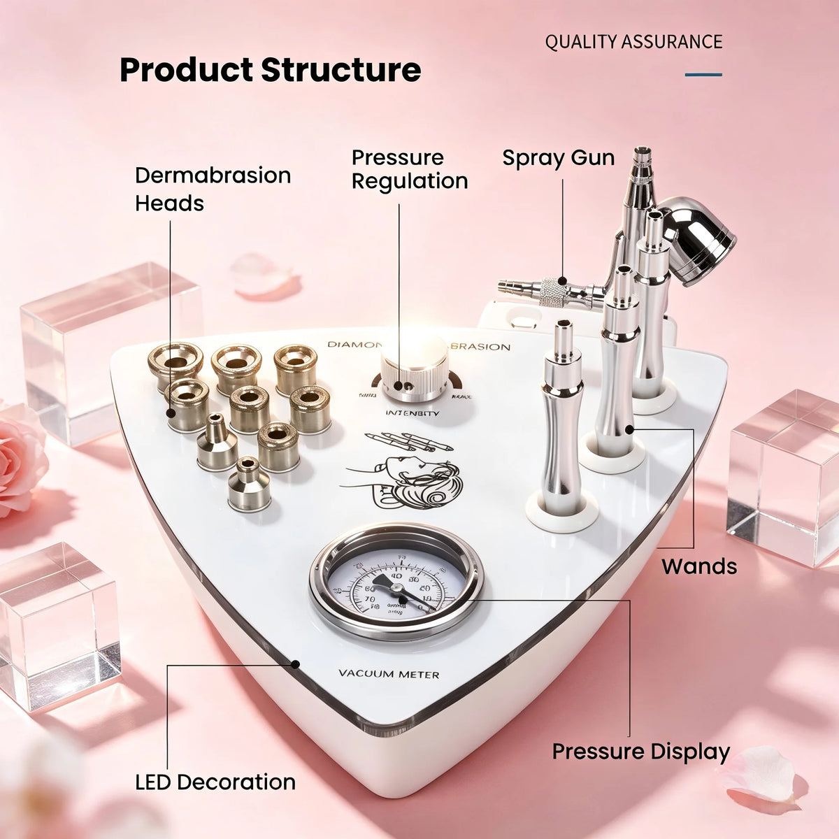 3 In 1 Facial Care Device With Microdermabrasion And Vacuum