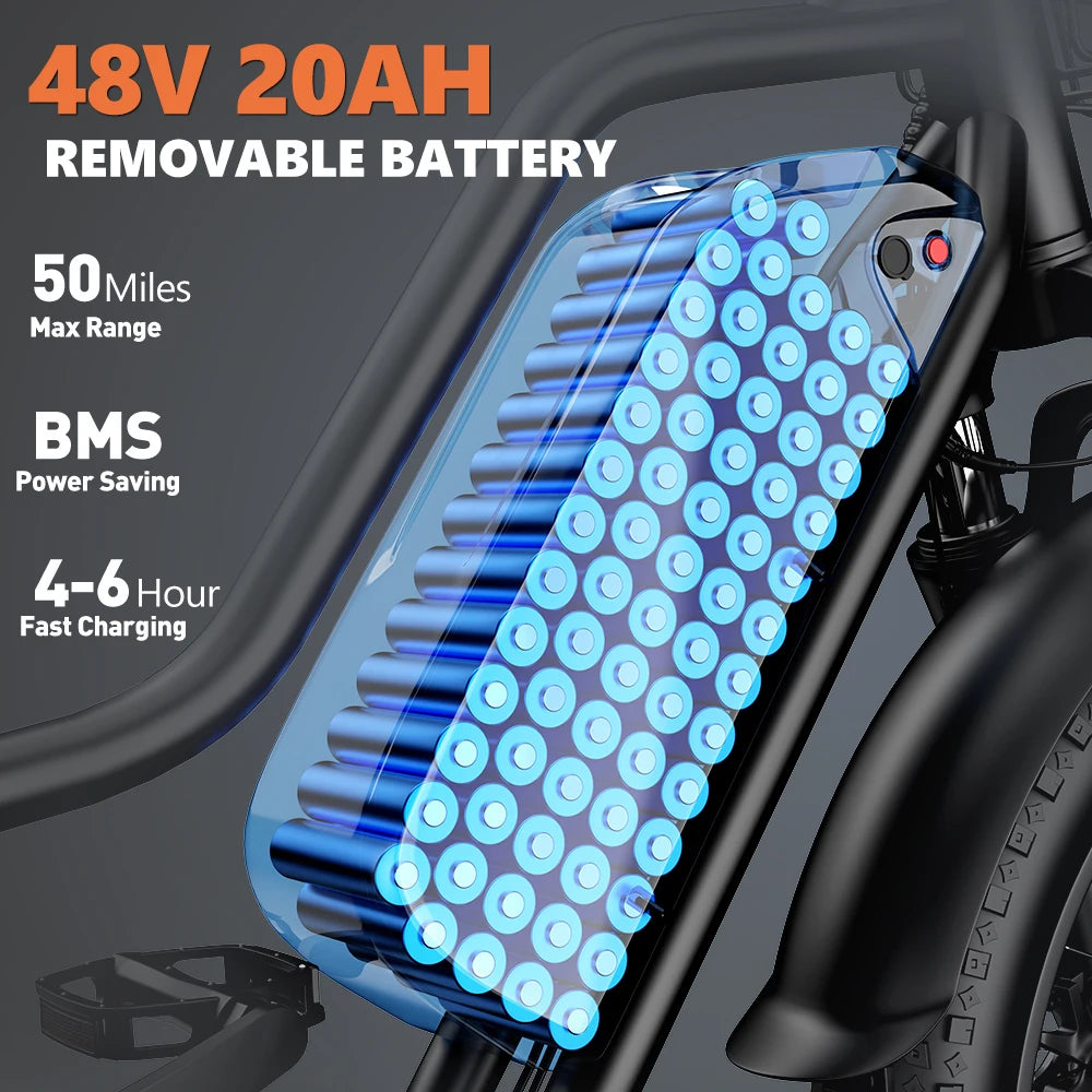 Kickwey LD20 Adult Electric Bike With Long Range Mountain Performance