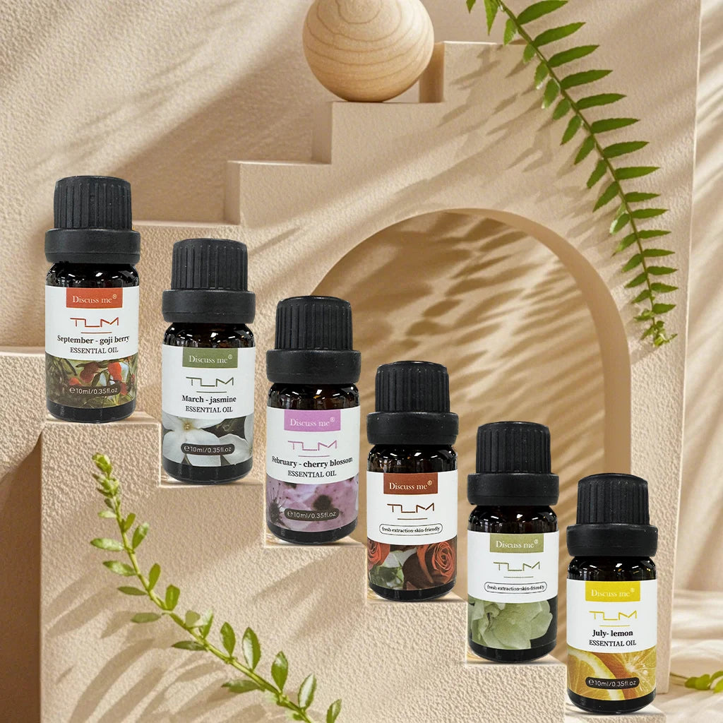 6Pc TLM Essential Oils Lavender Lemon Rose Perfumes Fragrance Is Long-Lasting For Diffusers Making Gifts For Women 10ML