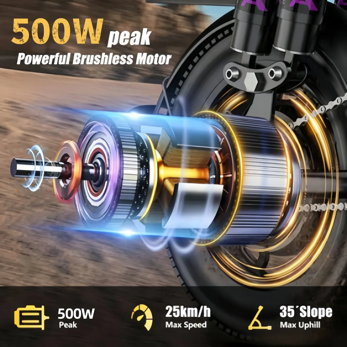 Foldable Electric Bicycle With Eight Shock Absorbers And 500W Motor
