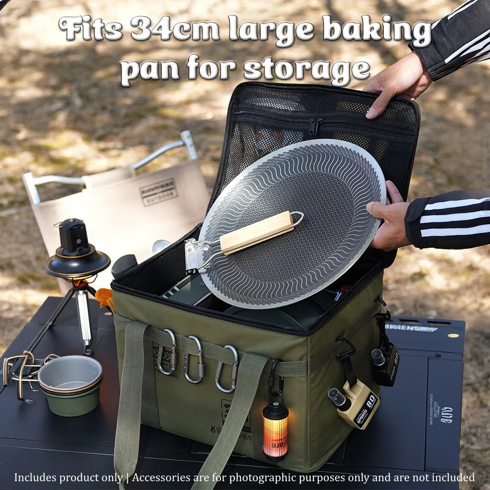 Heavy Duty Foldable Camping Cookware Storage Organizer Bag