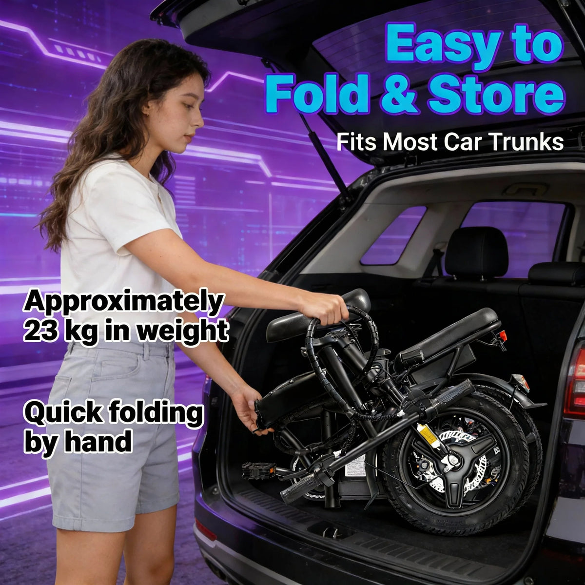 HEZZO T5 Folding Electric Bike With 750W Peak Motor