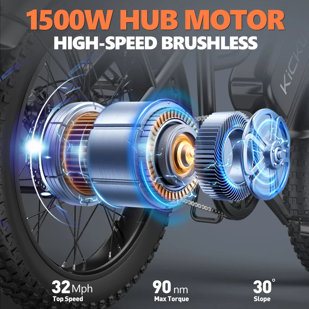 Kickwey LD20 Adult Electric Bike With Long Range Mountain Performance