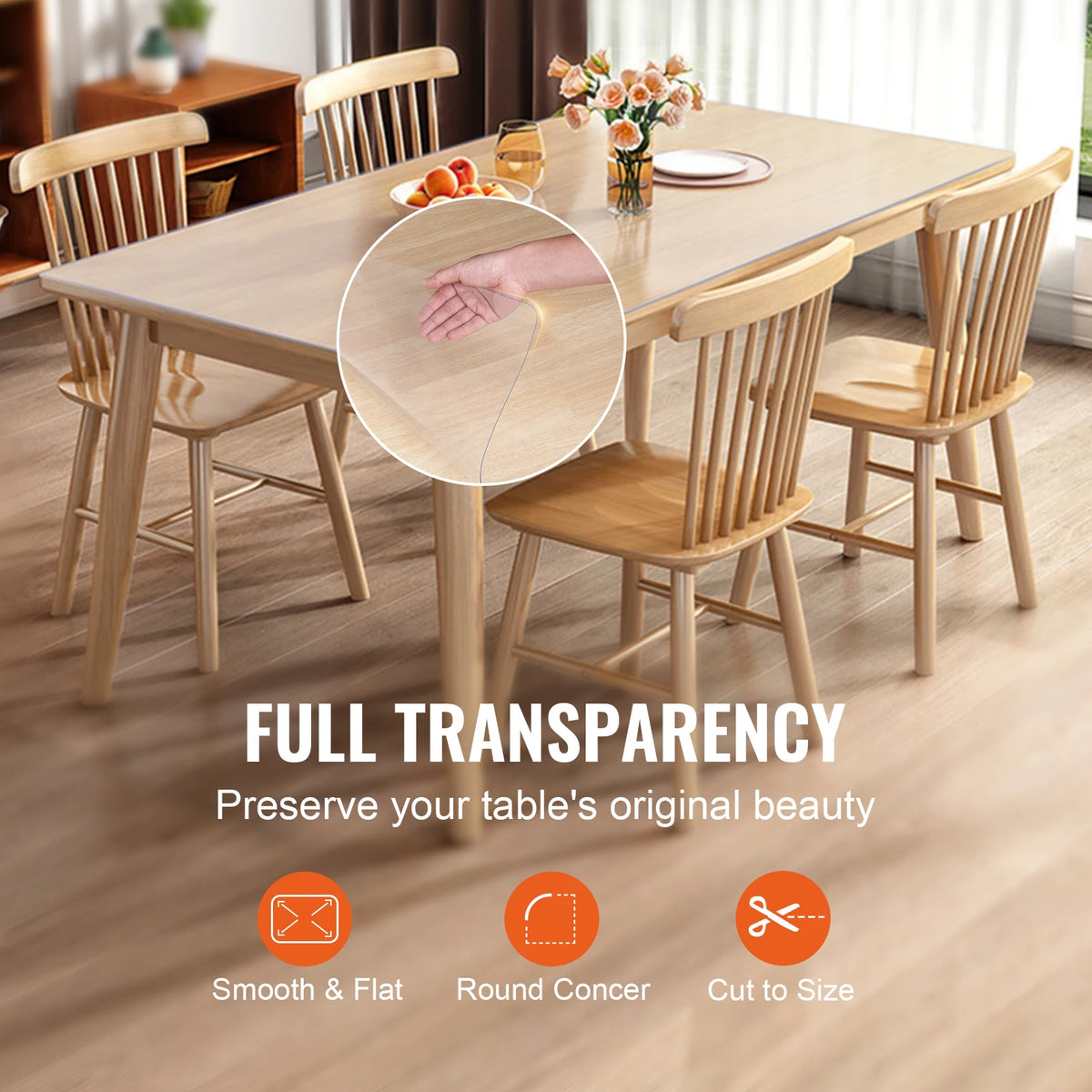 SucceBuy Waterproof PVC Tablecloth Oil Resistant Table Protector
