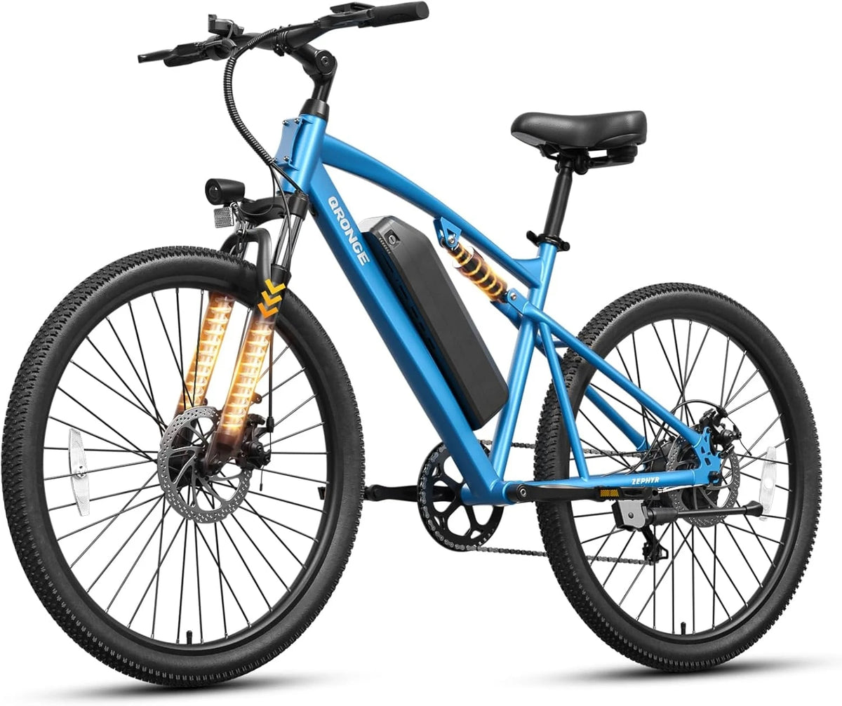 QRONGE Zephyr Electric Mountain Bike With Full Suspension