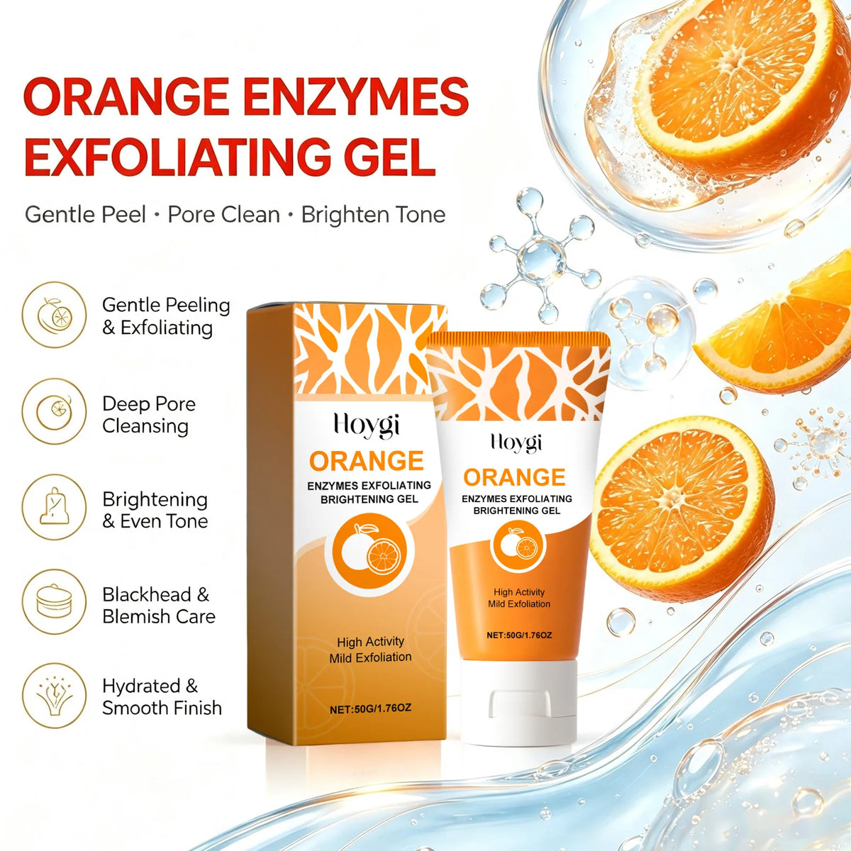 Enzymes Exfoliating Brightening Gel Salicylic Acid Blackhead Dead Skin Remover Cleansing Shrink Pores Brightening Delicate Skin