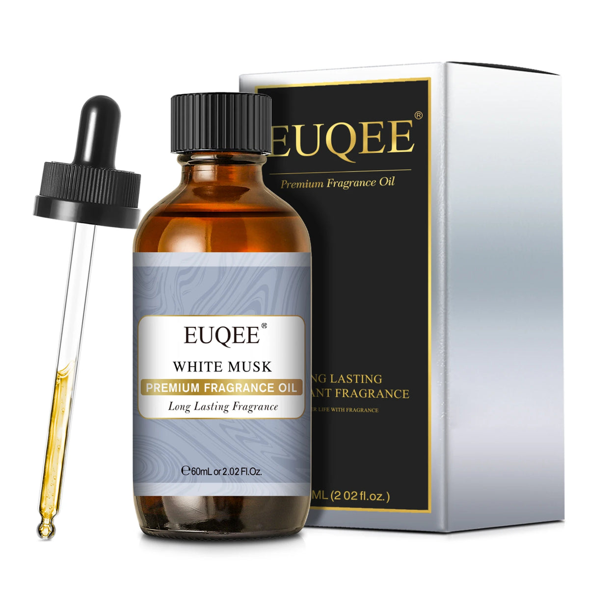 EUQEE 2PCS 60ml Premium Fragrance Oil For Soap & Candle Making White Musk Sea Breeze Lilac Bubble Gum Baby Powder Fragrance Oils For Diffuser Aromatherapy