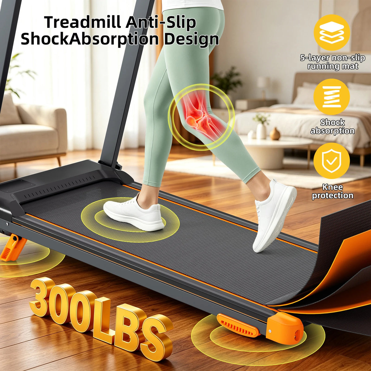 Quiet 3 In 1 Foldable Walking Pad Treadmill With Incline