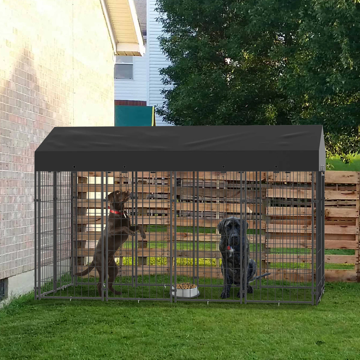 Bingopaw Outdoor Dog Kennel With Weather Resistant Cover