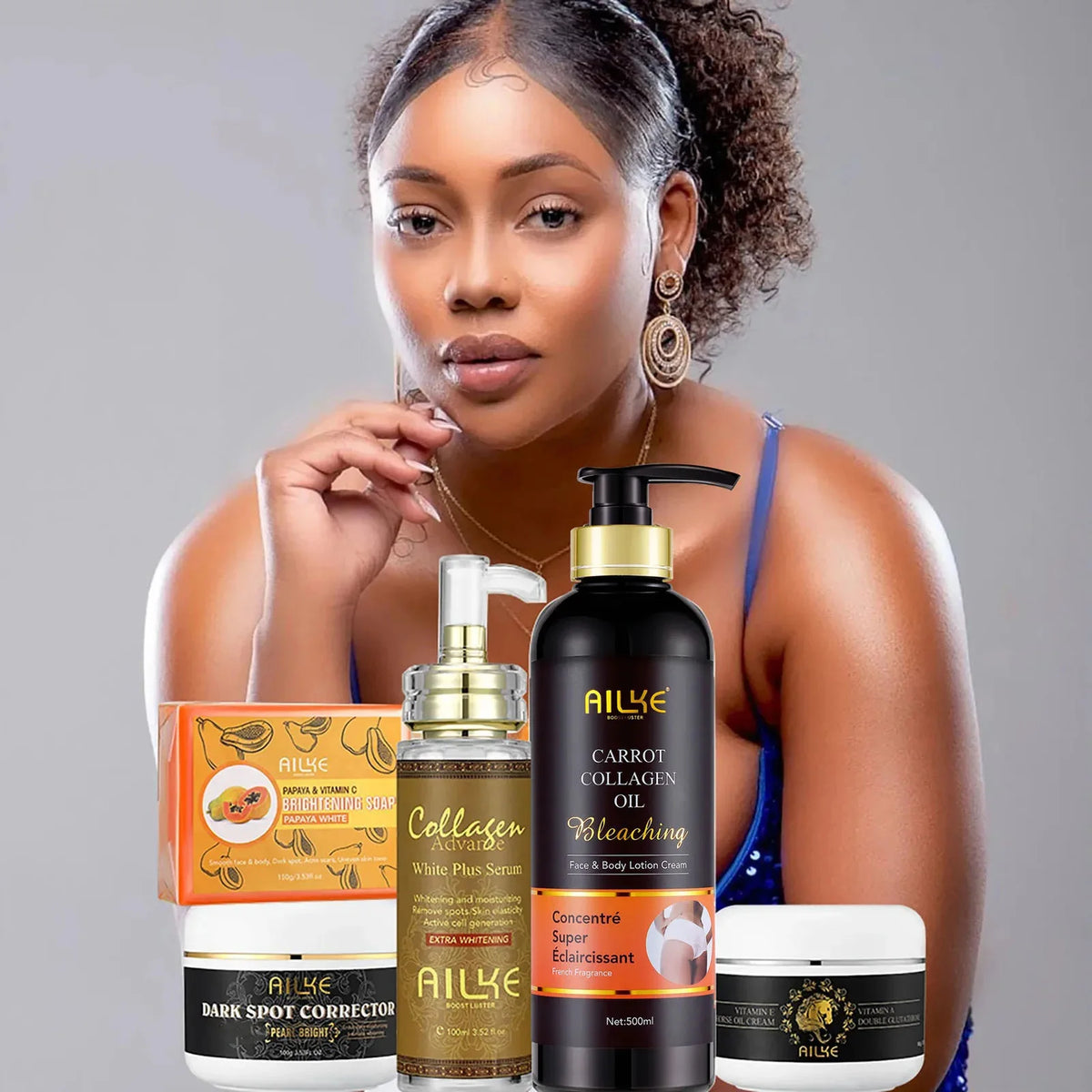 AILKE Collagen Women Skin Care Set For Whitening And Moisturizing