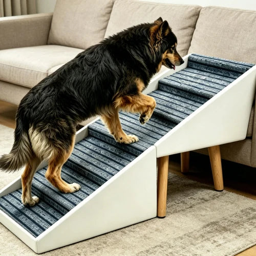 Foldable Wooden Dog Stairs With Non Slip Grip For Beds