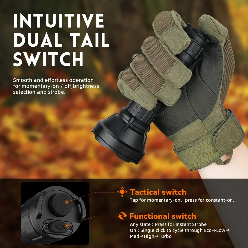 Sofirn SF26 Rechargeable Tactical LED Flashlight With Power Bank