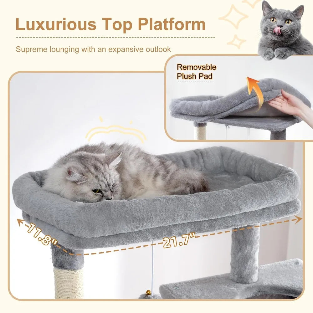 Heavy Duty Cat Tree Wide Base Condos Hammocks Posts