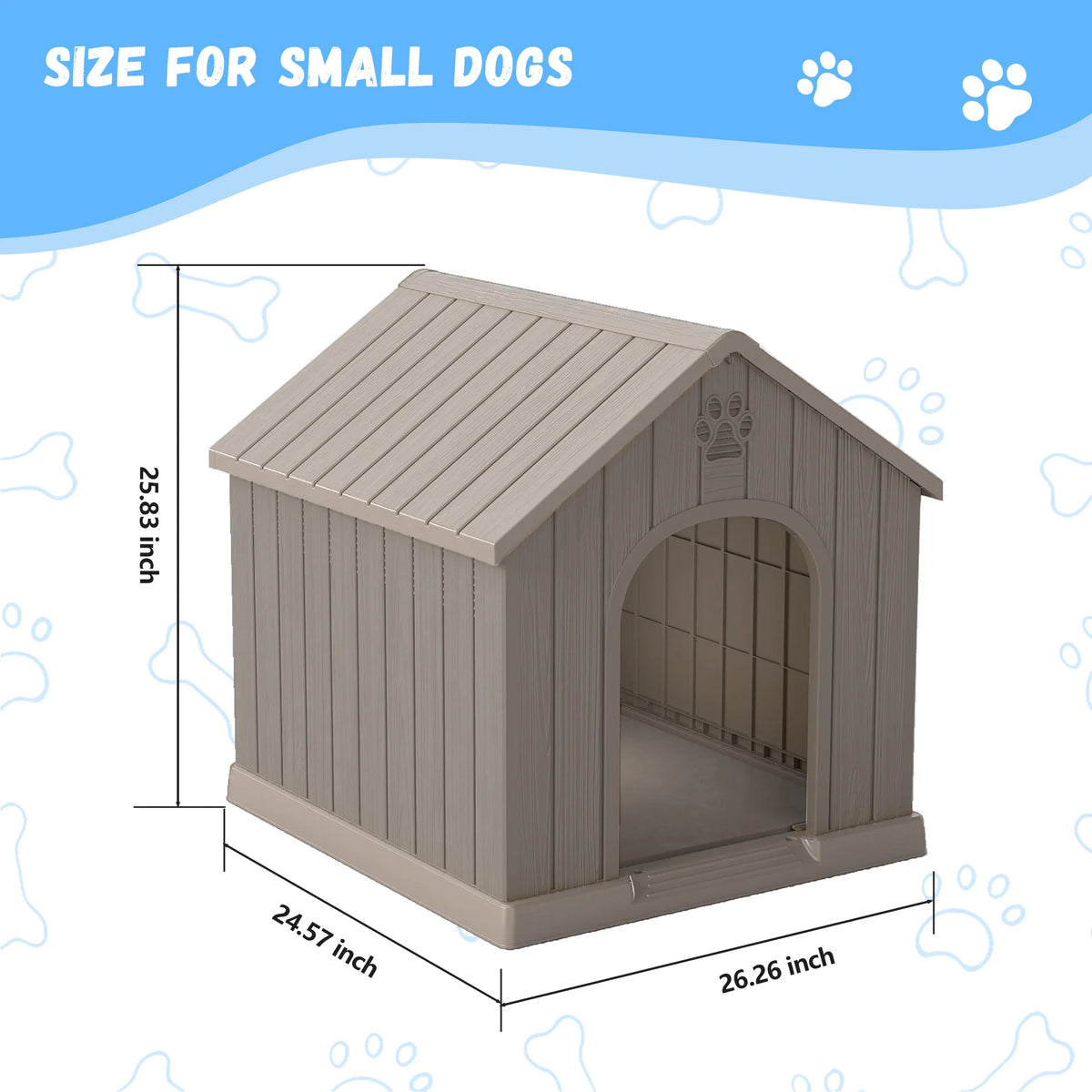 Waterproof Plastic Outdoor Dog House With Ventilated Design