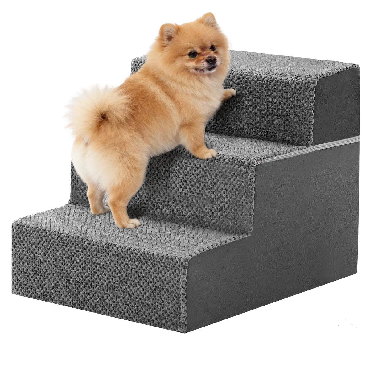 Right Angled Foam Dog Stairs Featuring Curved Non Slip Steps