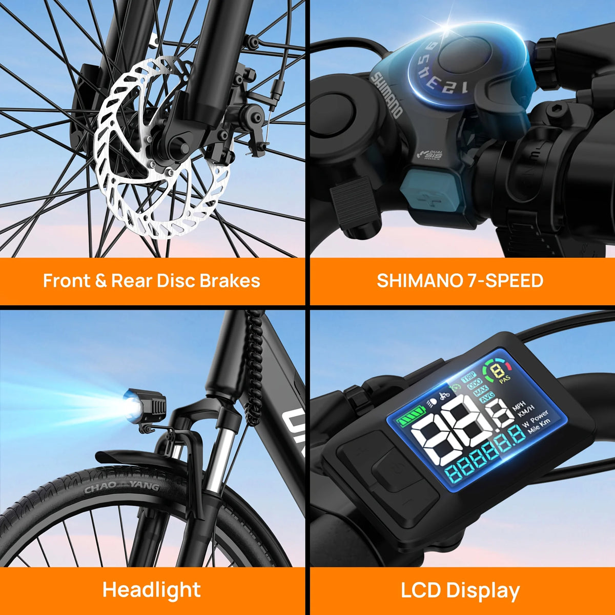URLIFE E26 Electric Bicycle With Removable Battery And LCD Display