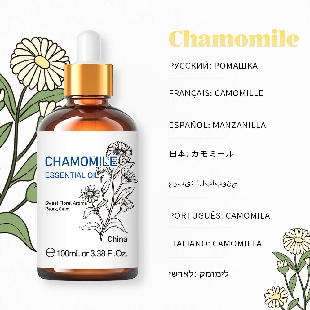 100ML Chamomile Essential Oils,100% Pure Floral Oil for Diffuser, Humidifier, Massage, Valentine's Day, Mother's &Father' Gifts