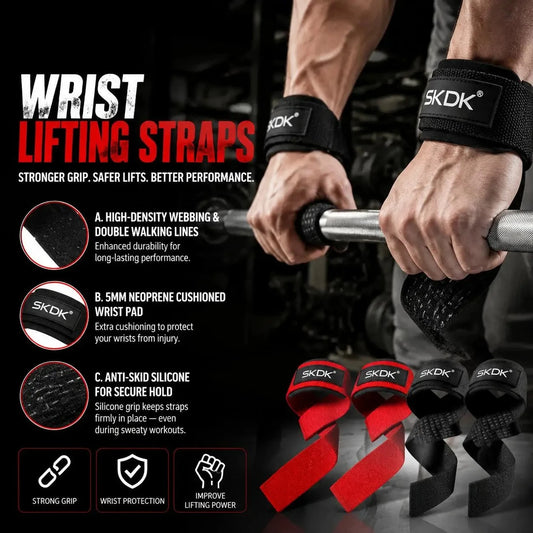 Heavy Duty Weightlifting Wrist Straps With Padded Support