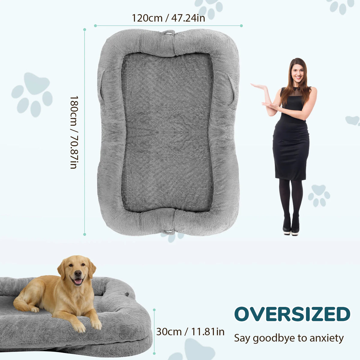 Comfortable Plush Portable Dog Bed With Washable Non Slip Bottom