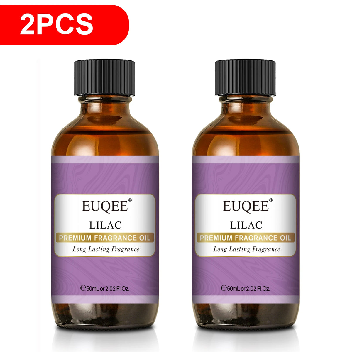 EUQEE 2PCS 60ml Premium Fragrance Oil For Soap & Candle Making White Musk Sea Breeze Lilac Bubble Gum Baby Powder Fragrance Oils For Diffuser Aromatherapy